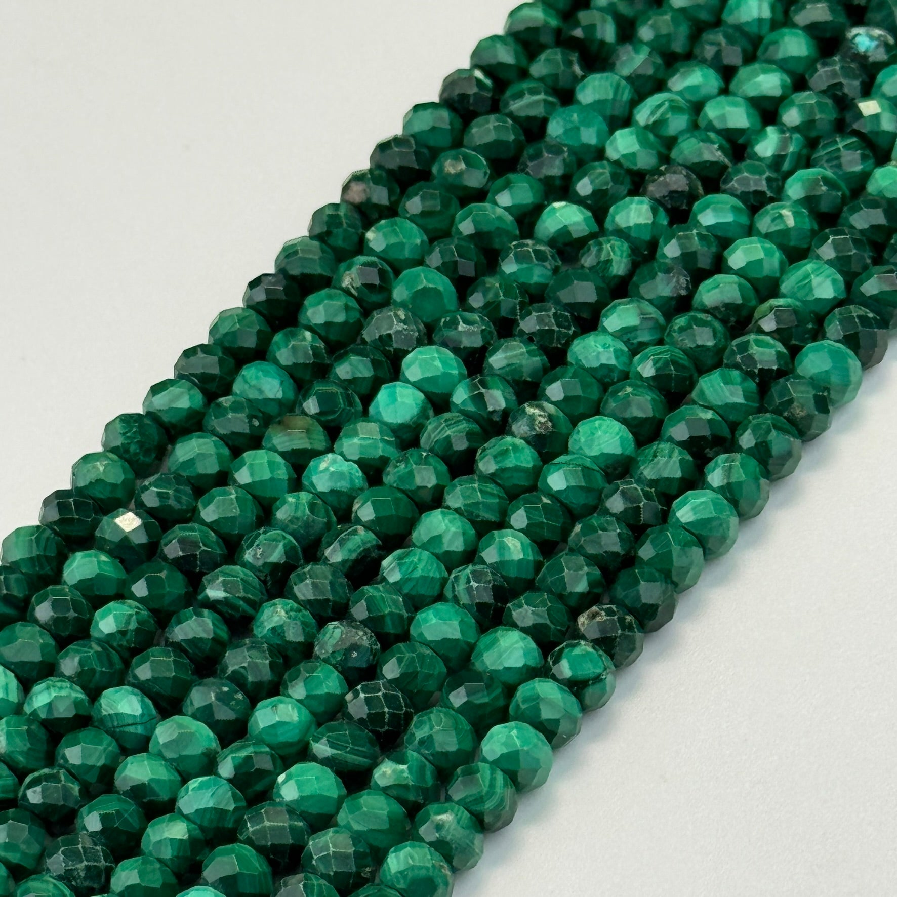 Malachite Faceted Rondelle Beads image 2