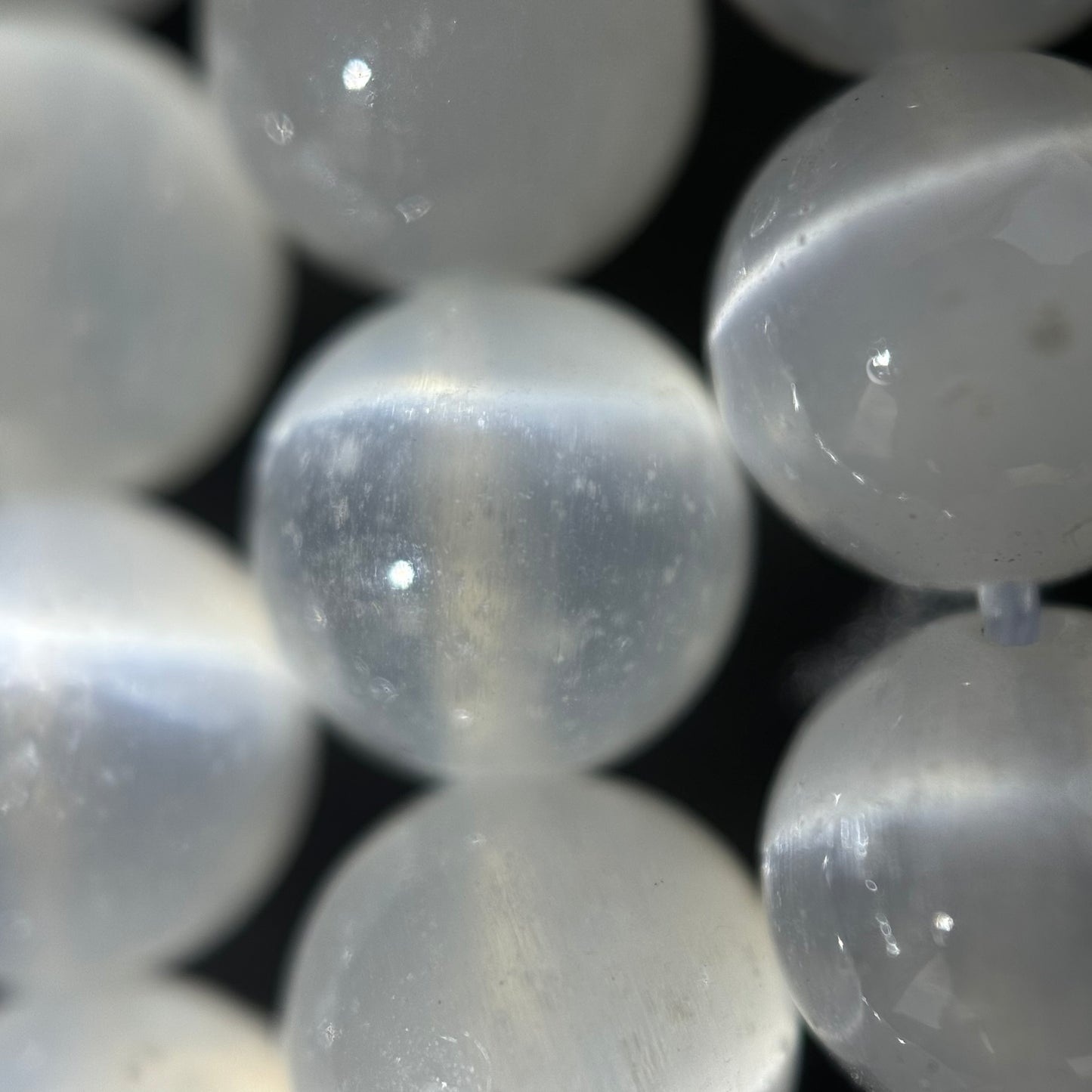 Selenite Polished Round Beads image 1