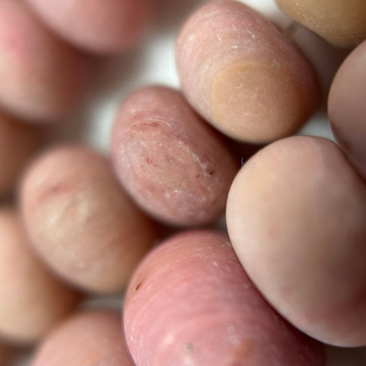 Pink Rhodonite - Frosted Finish - Rondelle Shape - Gemstone Beads