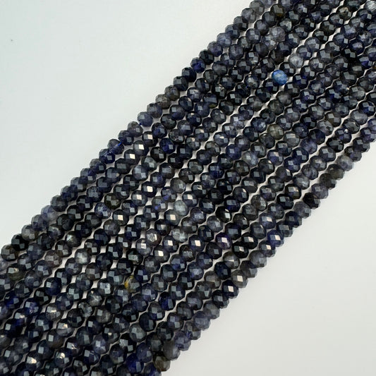 Iolite Rondelle Faceted Beads (6x4mm) image 0