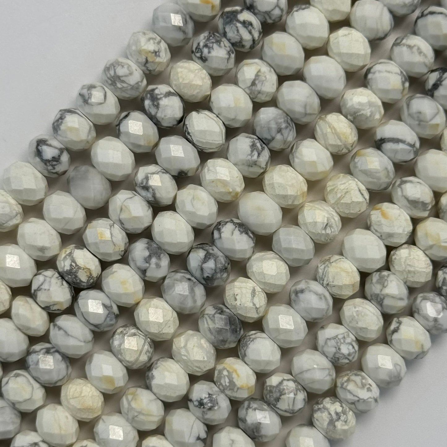 Howlite Faceted Rondelle Beads image 4