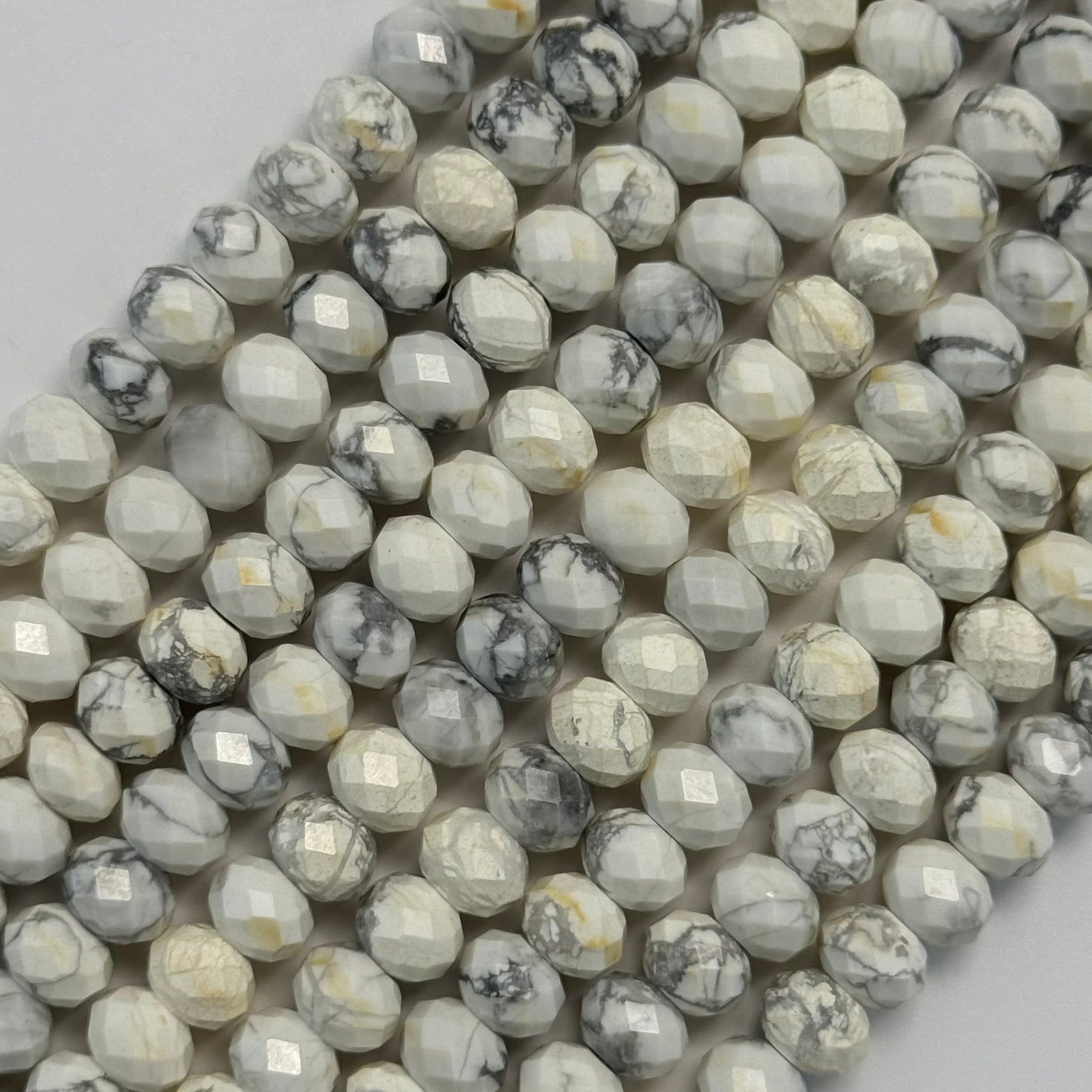 Howlite Faceted Rondelle Beads image 4