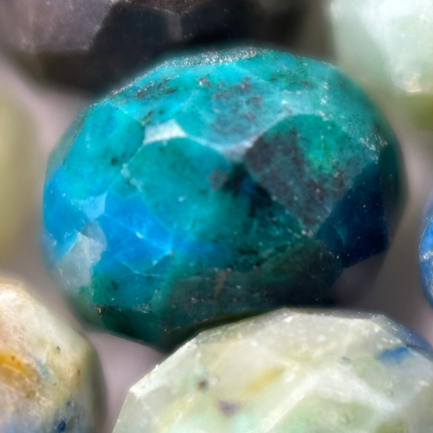 Azurite Faceted Rondelle Beads image 6