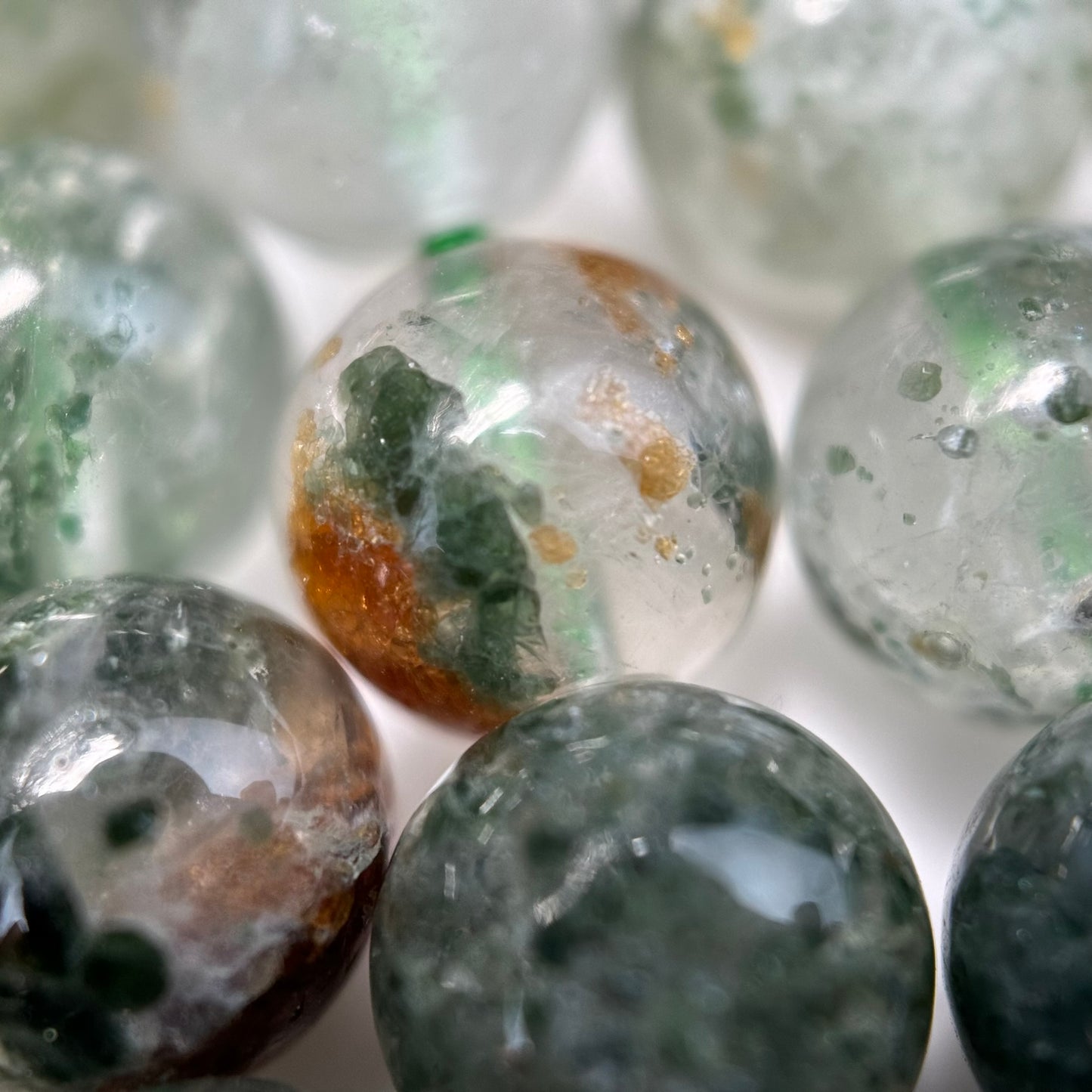 Green Phantom Polished Round Beads image 7