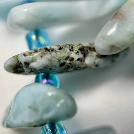 Larimar Blade Polished Beads (AB Quality)