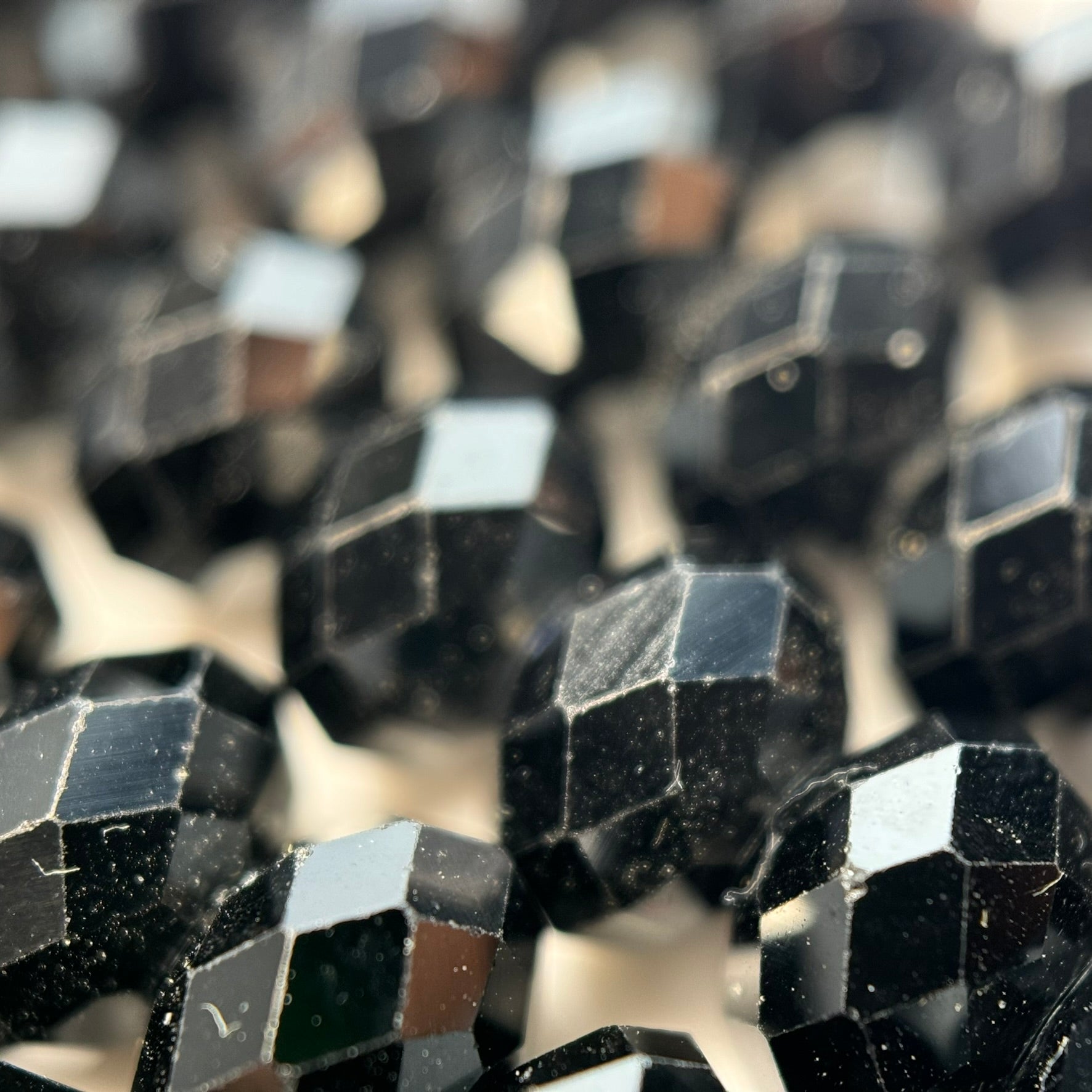 Black Spinel Faceted Rondelle Beads image 1