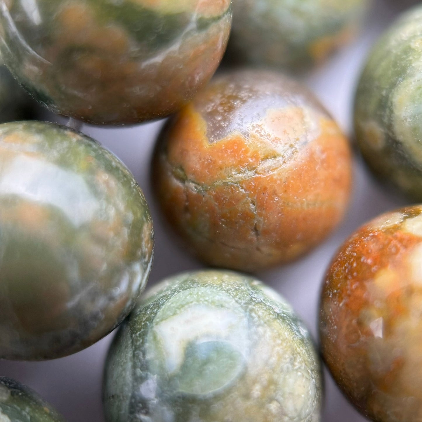 Green Rainforest Jasper Polished Round Beads image 4
