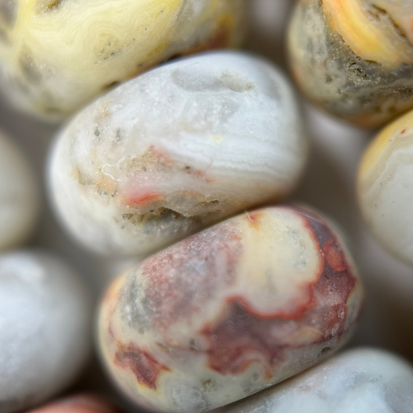 Golden Crazy Lace Agate Frosted Rondelle Beads image 3