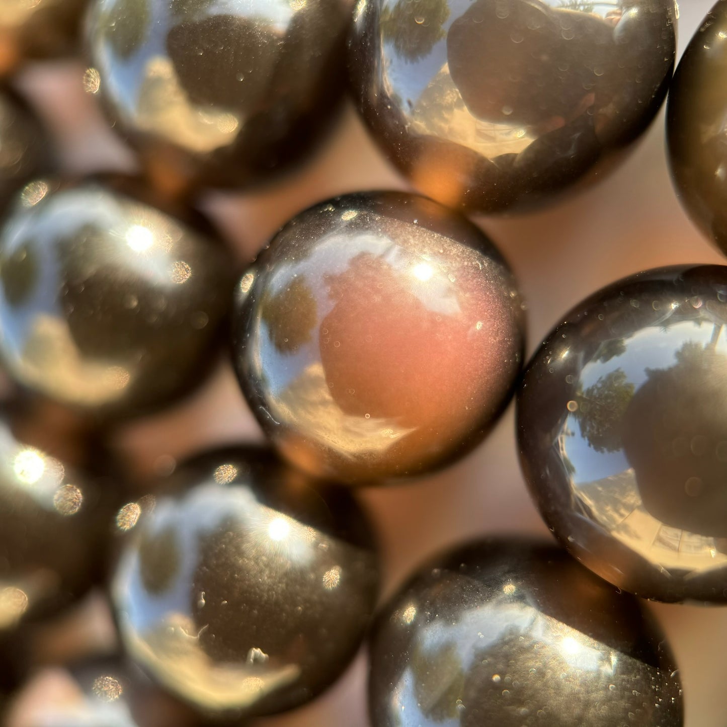 Ice Rainbow Obsidian Polished Round Beads image 6