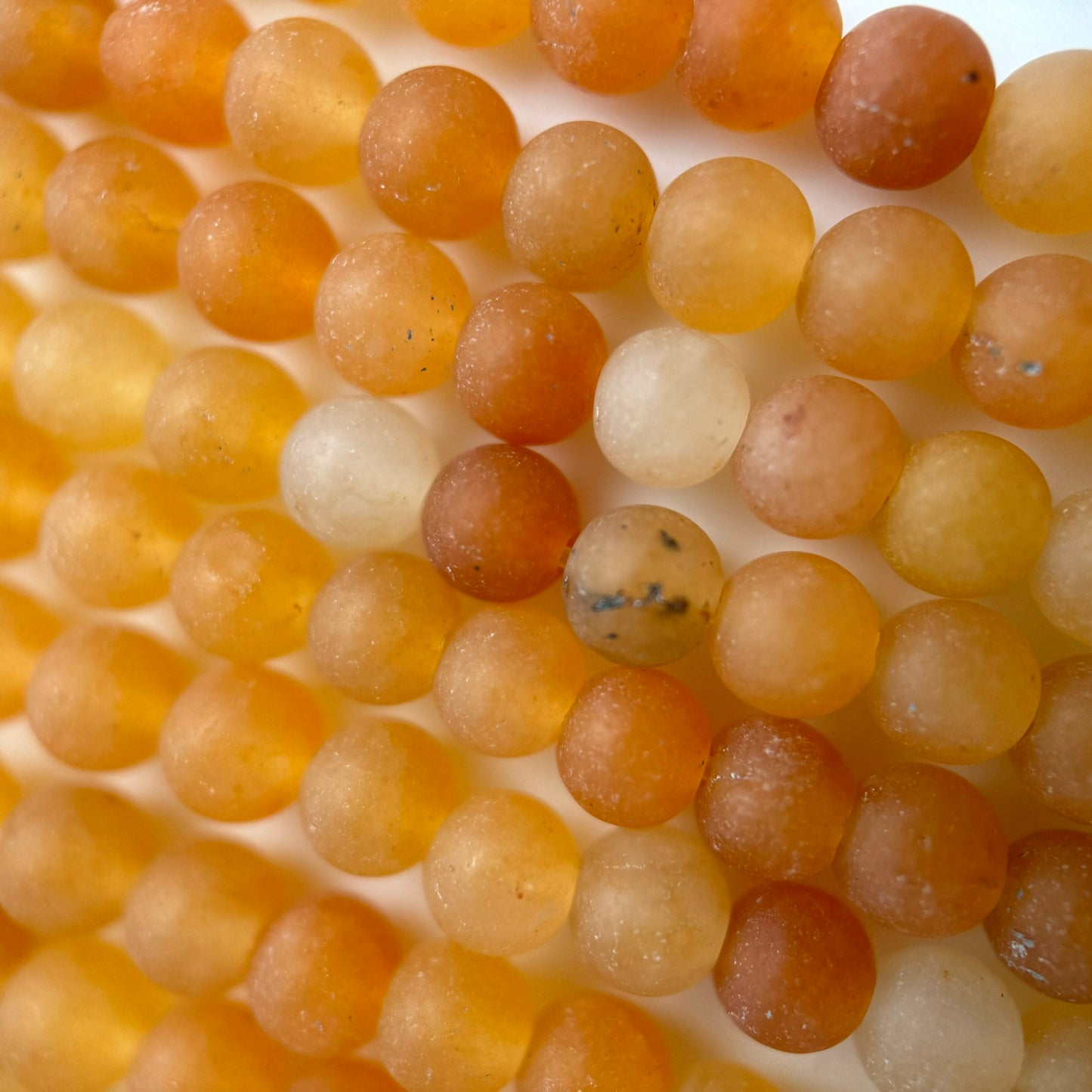Orange Aventurine Quartz Frosted Round Beads image 4