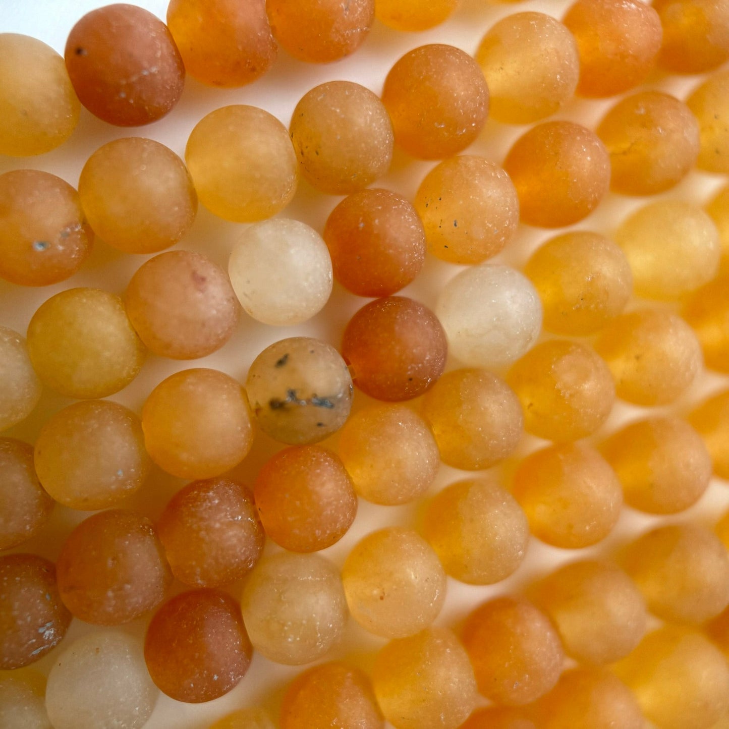 Orange Aventurine Quartz Frosted Round Beads image 4