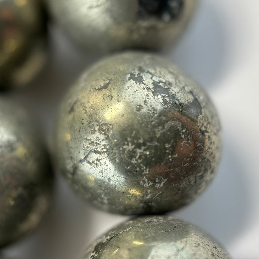 Pyrite | Polished 4-20mm Round Beads
