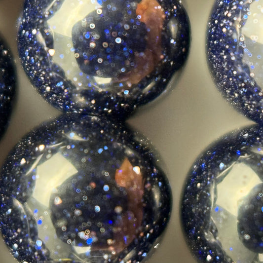 Blue Sandstone Polished Round Beads