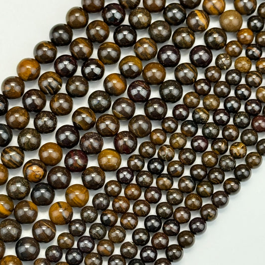 Australian Boulder Opal Polished Round Beads