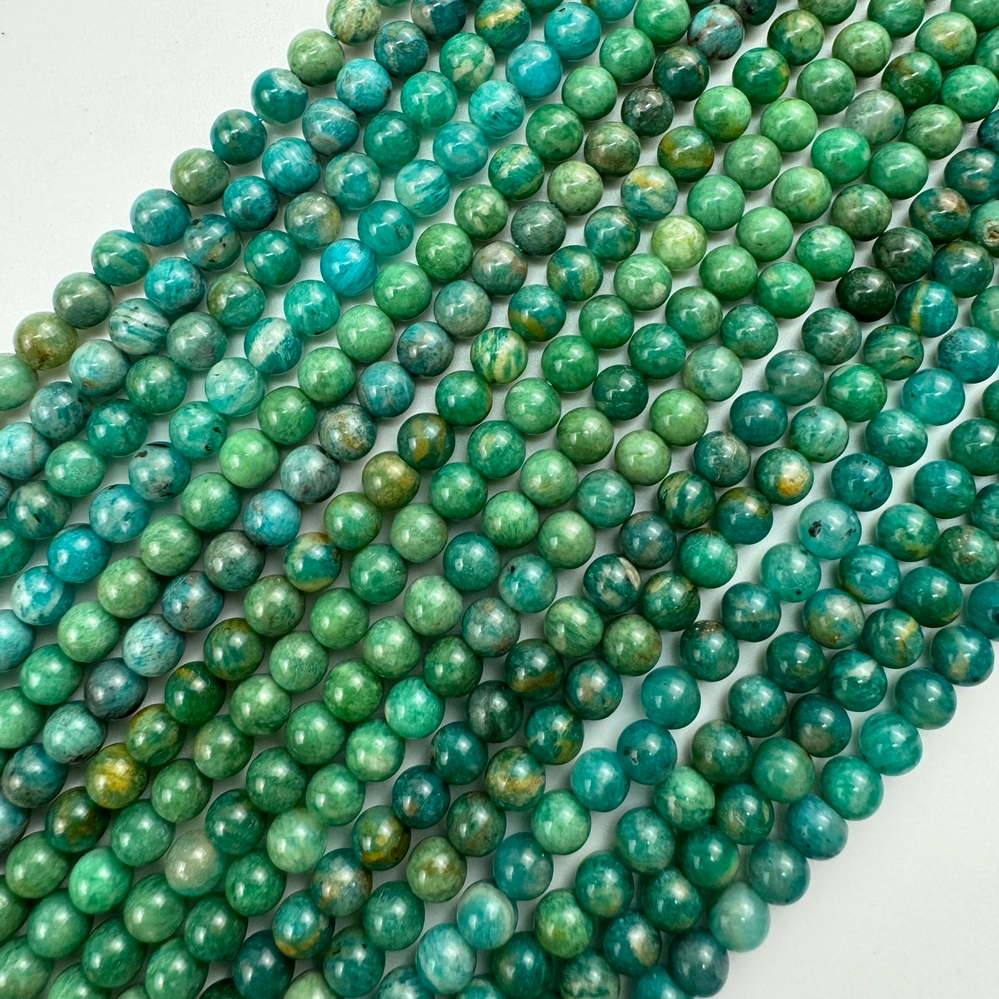 Brazilian Amazonite AAAA Polished Round Gemstone Beads image 1