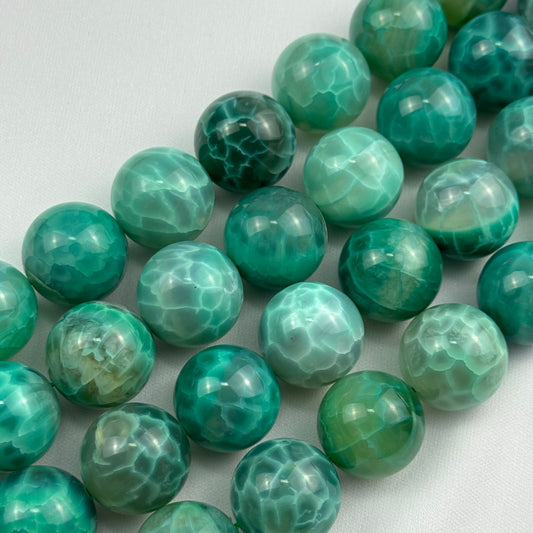 Dyed Green Agate Beads - Polished Round (20mm)
