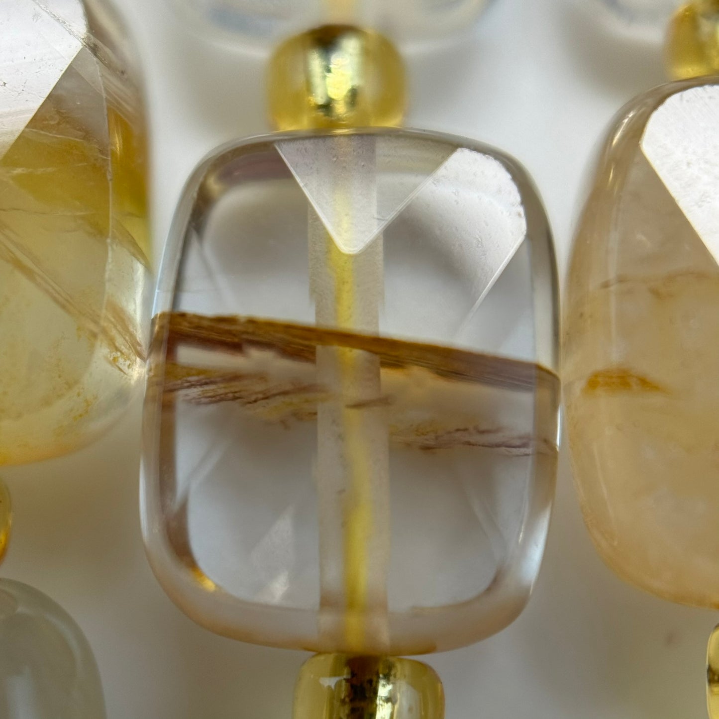 Golden Healer Rectangular Faceted Cushion Cut 10xÂ8 mm Beads image 8