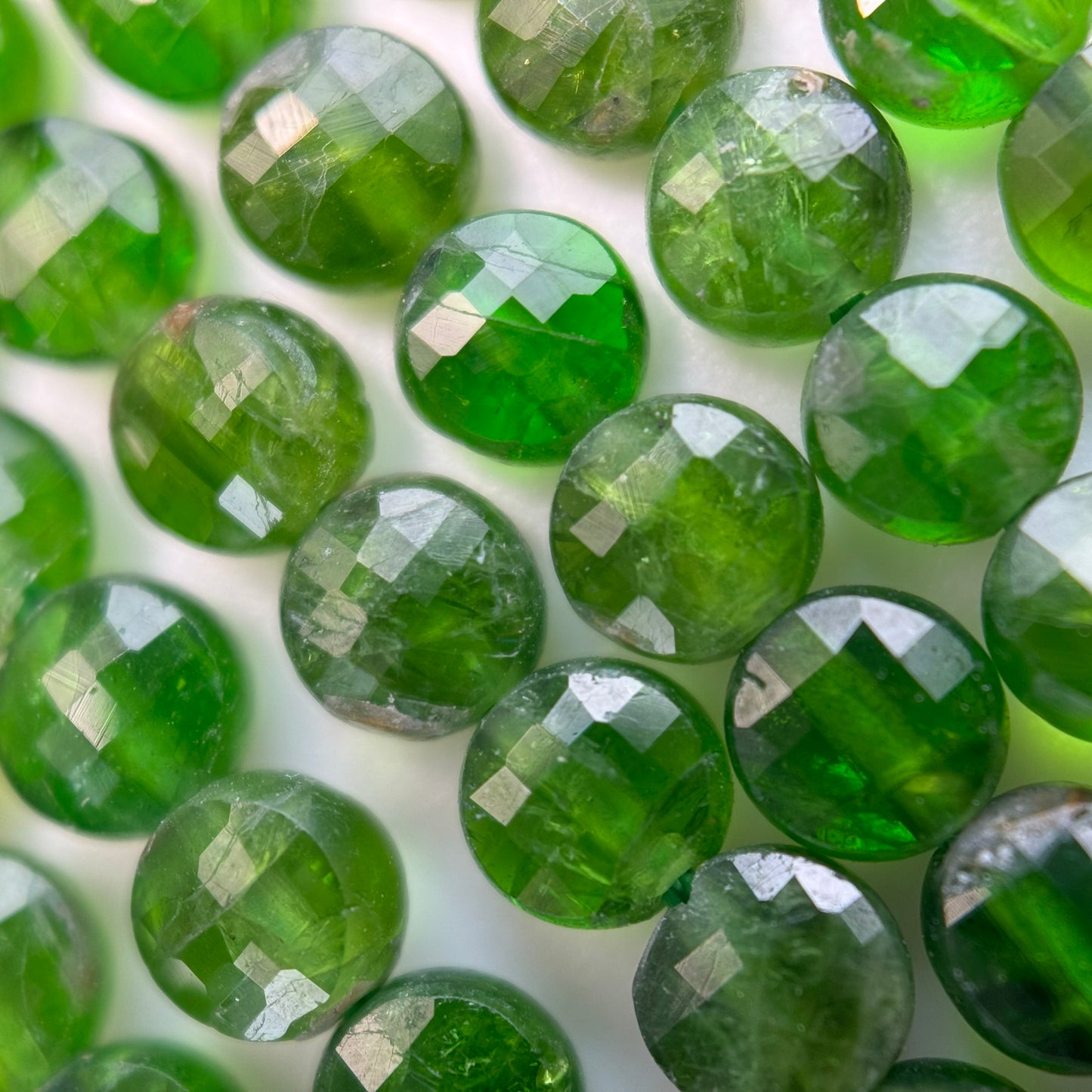 Diopside Lentil Faceted Beads image 9