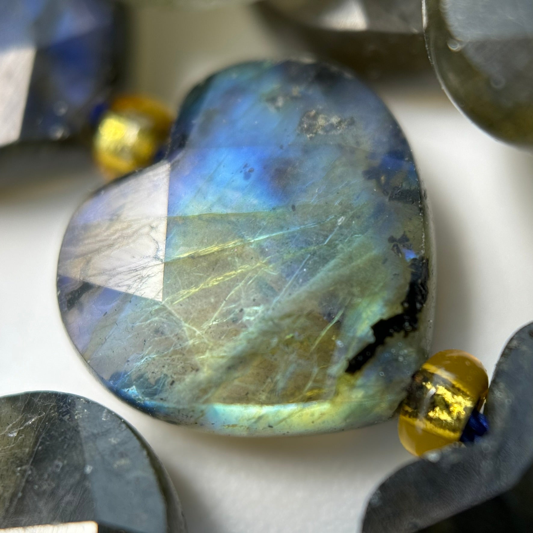 Labradorite Faceted Heart Shape Beads image 9