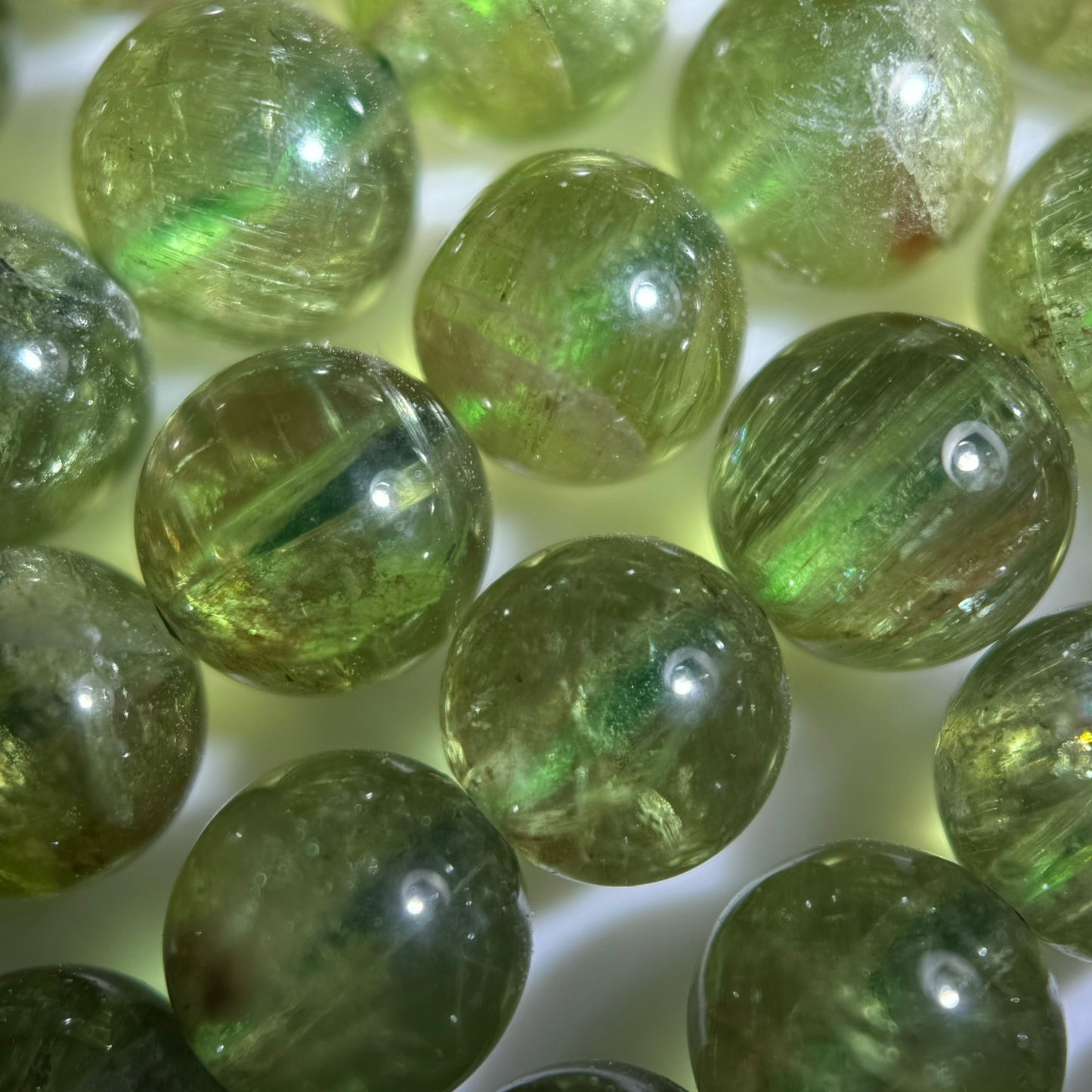 Green Apatite Polished Round Beads image 3