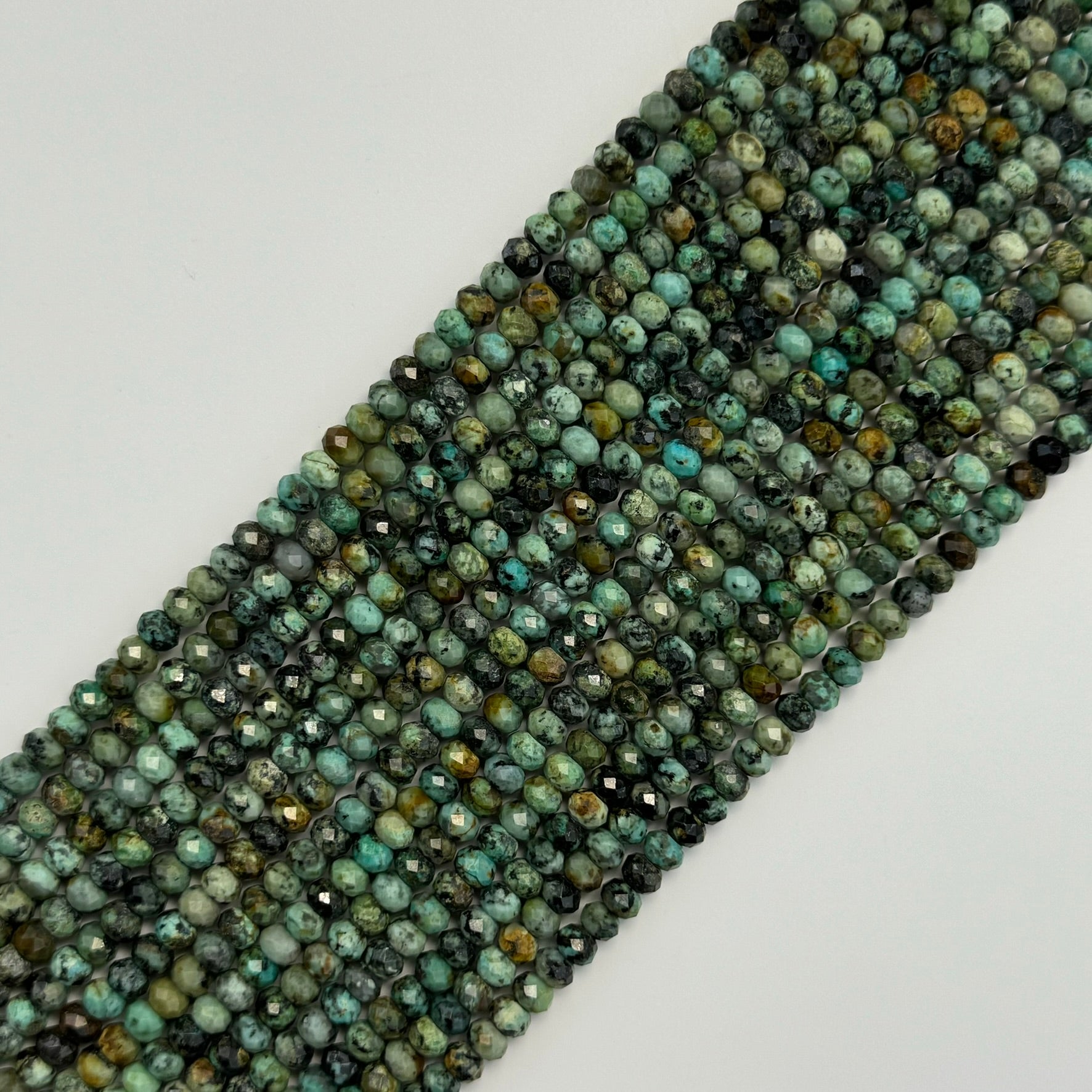 African Turquoise (Jasper) Faceted Rondelle Beads image 5