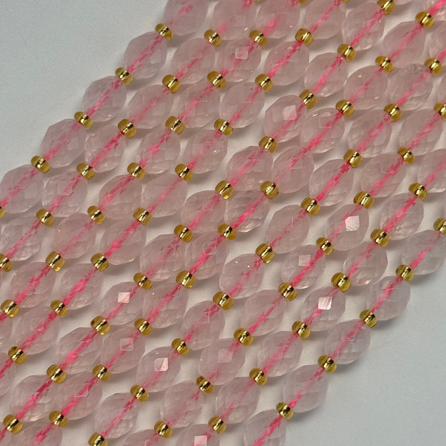 Rose Quartz Faceted Barrel 8 Beads image 0