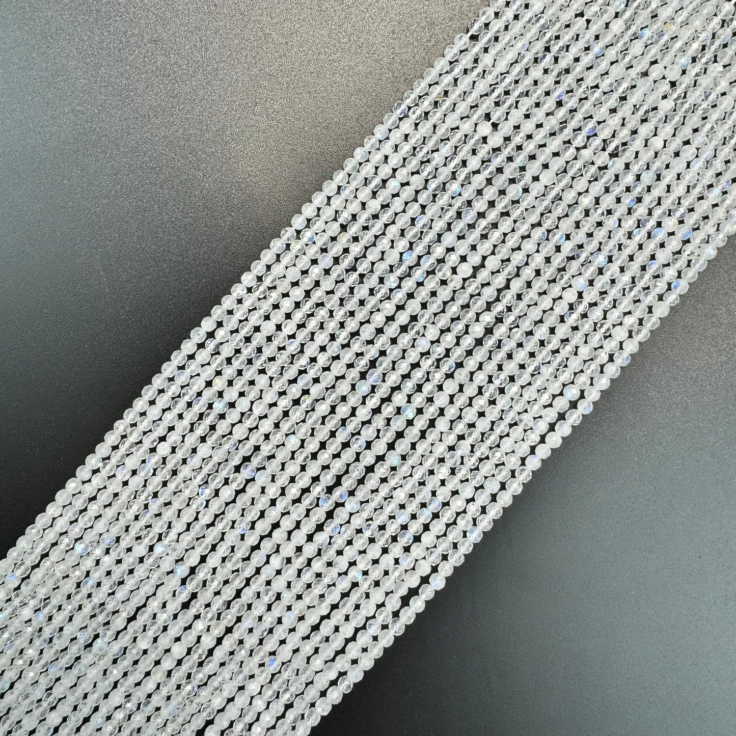 Rainbow Moonstone Faceted Round Beads - AAA Quality image 2