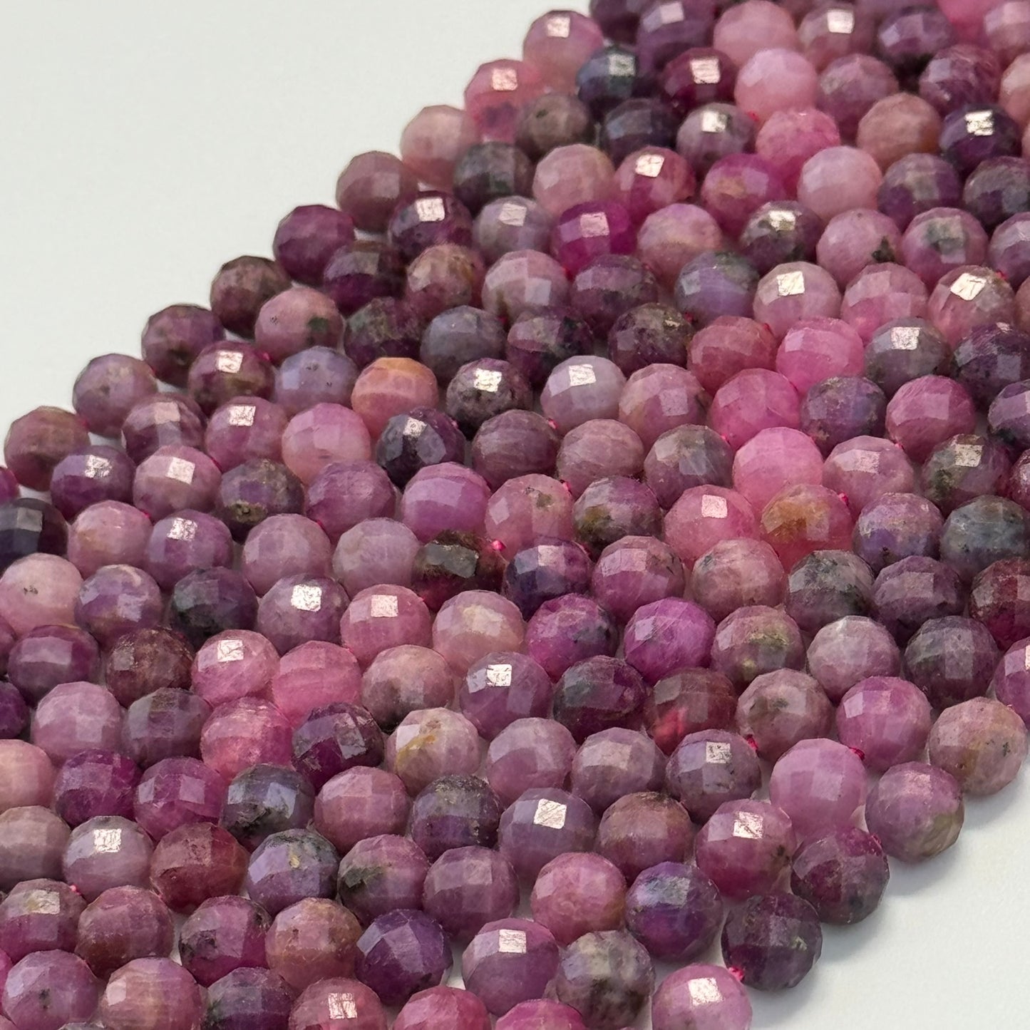Ruby Faceted Round Beads image 11