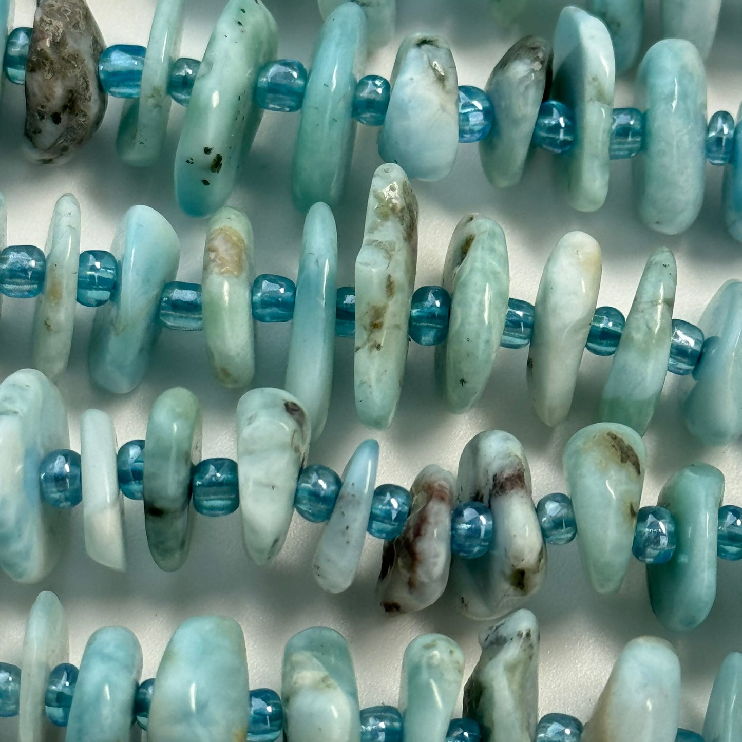 Larimar Disc Blade Polished Beads image 4