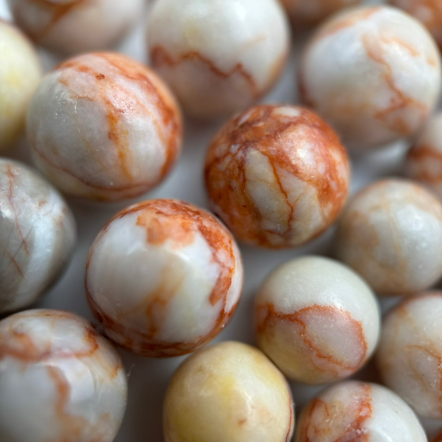Red Veined Jasper Polished Round Beads image 1