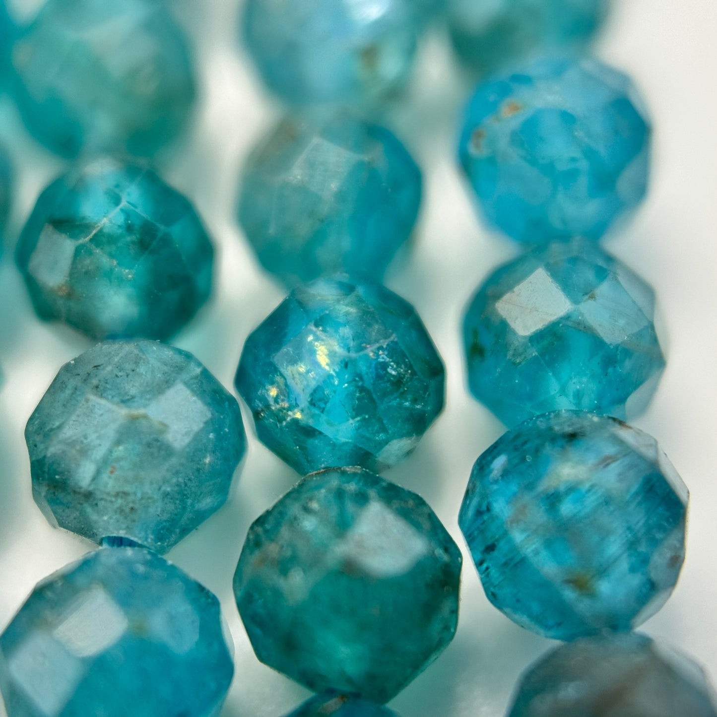 Blue Apatite Faceted Round Beads image 4
