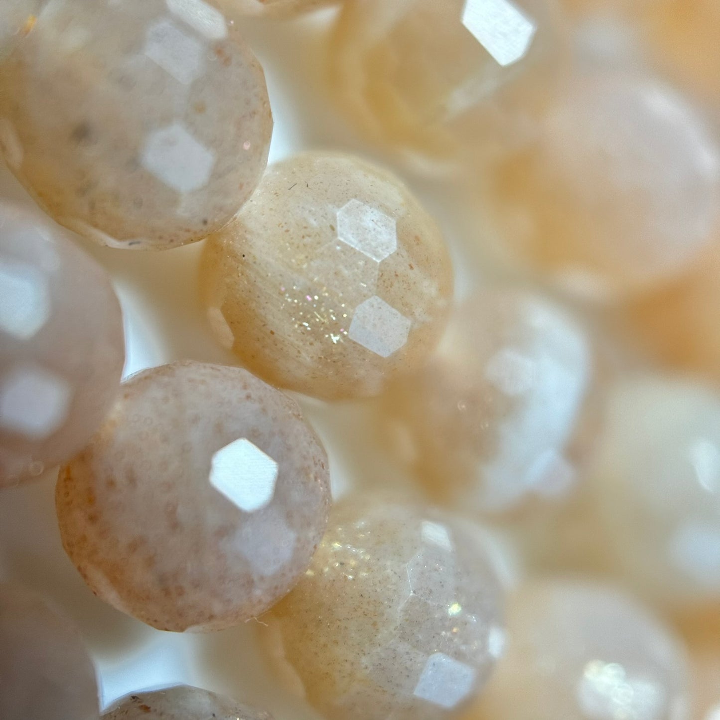 Sunstone Moonstone Faceted Round Beads image 6