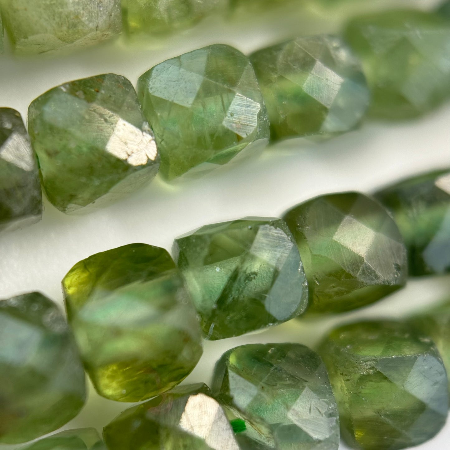 Green Apatite Square Beads image 3