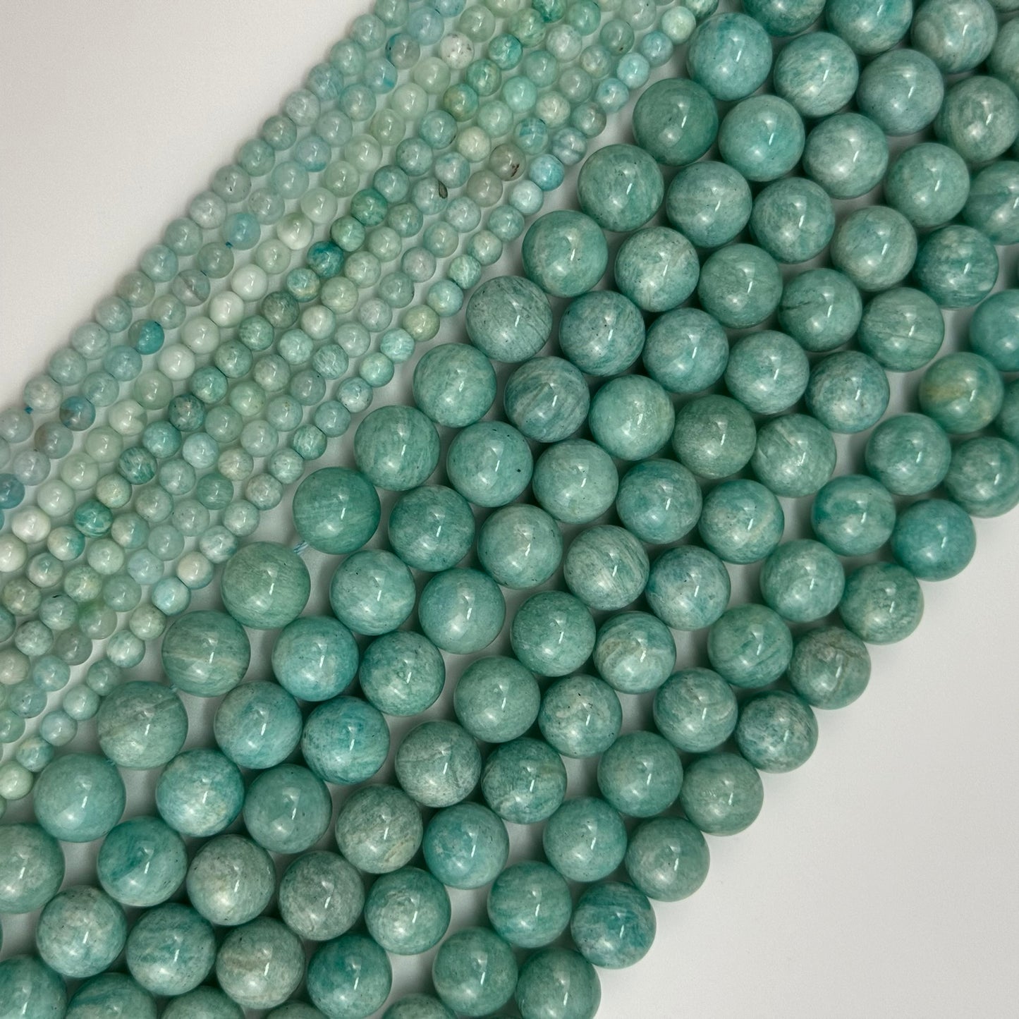 Smooth Green Amazonite AAA Polished Round Gemstone Beads image 0