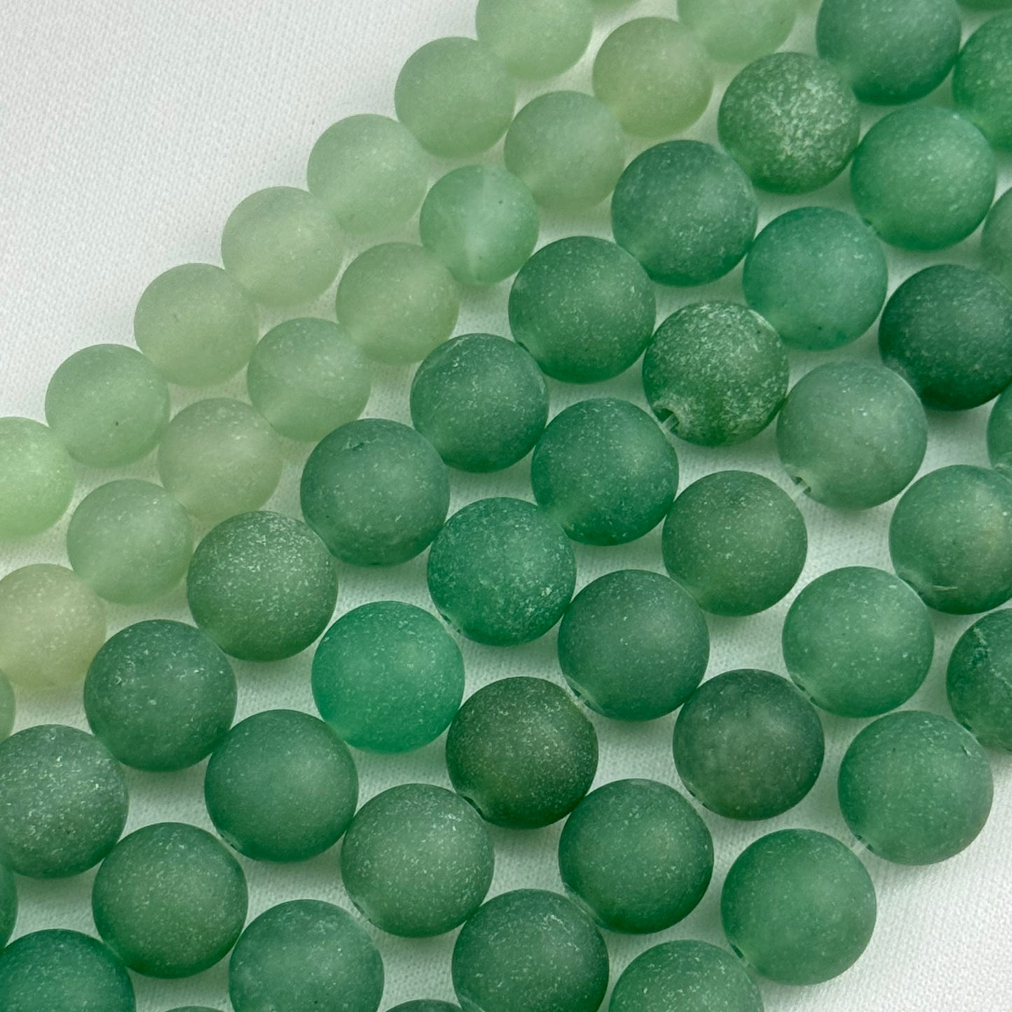 Green Aventurine Frosted Round Beads image 5