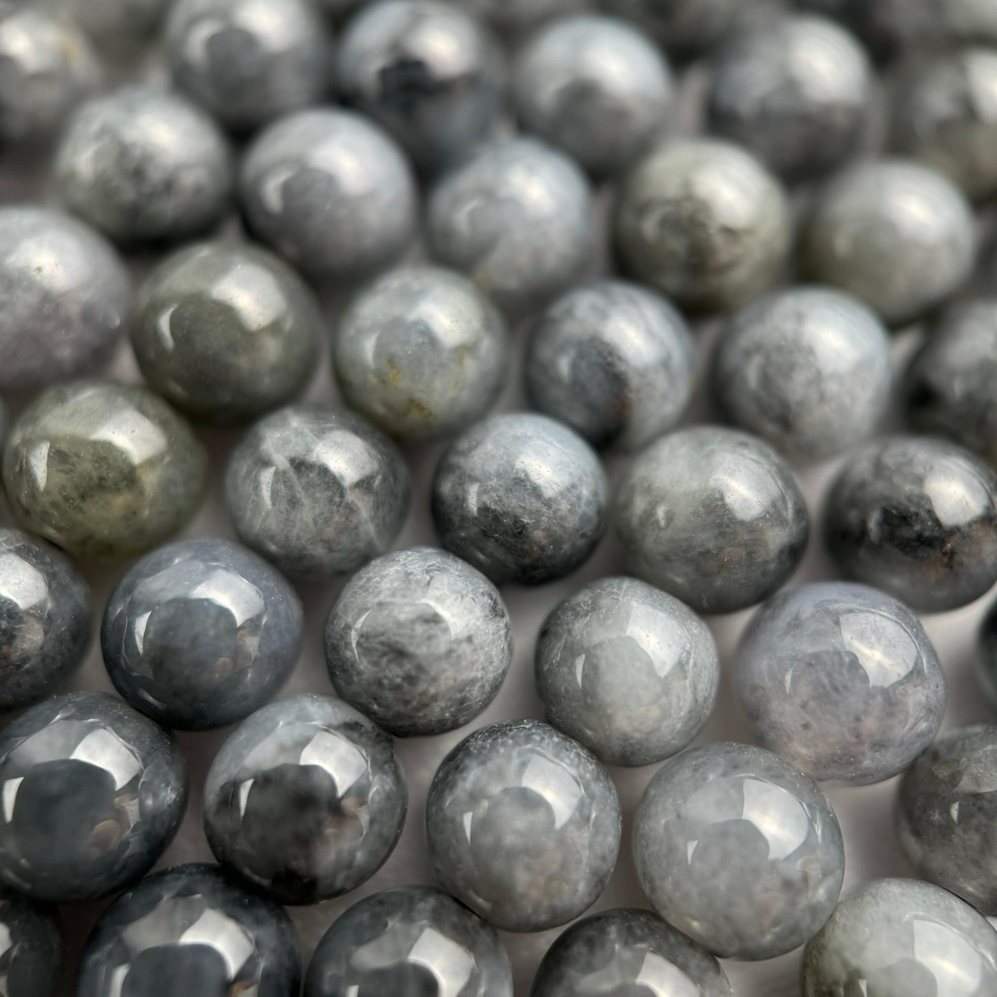 Burmese Black Jade AAA Polished Round Beads image 6