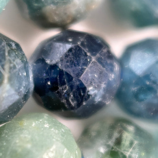 Blue Tourmaline Faceted Round Beads