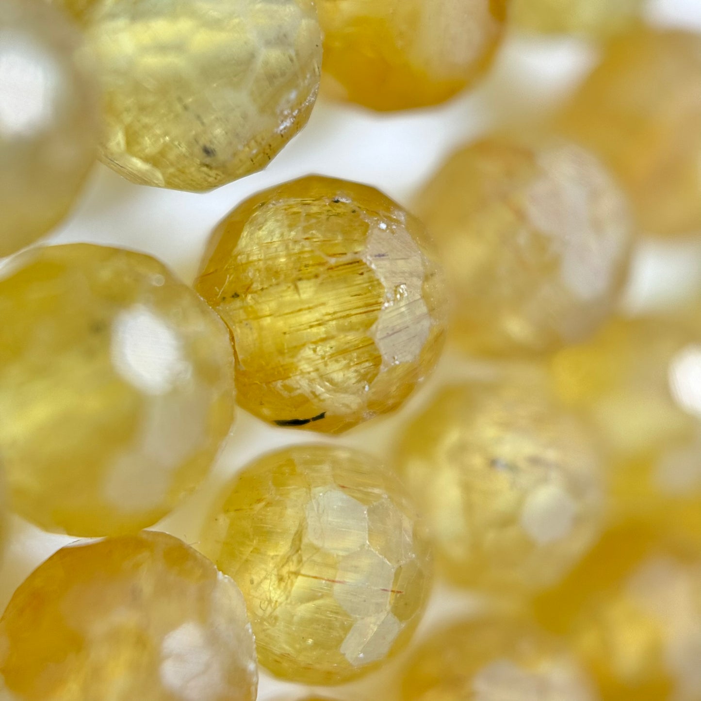 Yellow Apatite Faceted Round Beads image 5