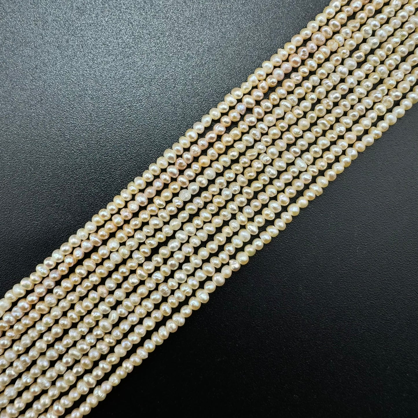 White and Peach Pearl 3.5x2.5mm - Perfect for Jewellery Crafting image 5