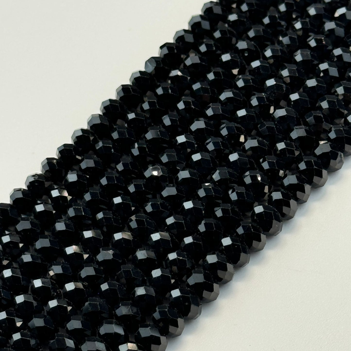 Black Spinel Faceted Rondelle Beads image 8