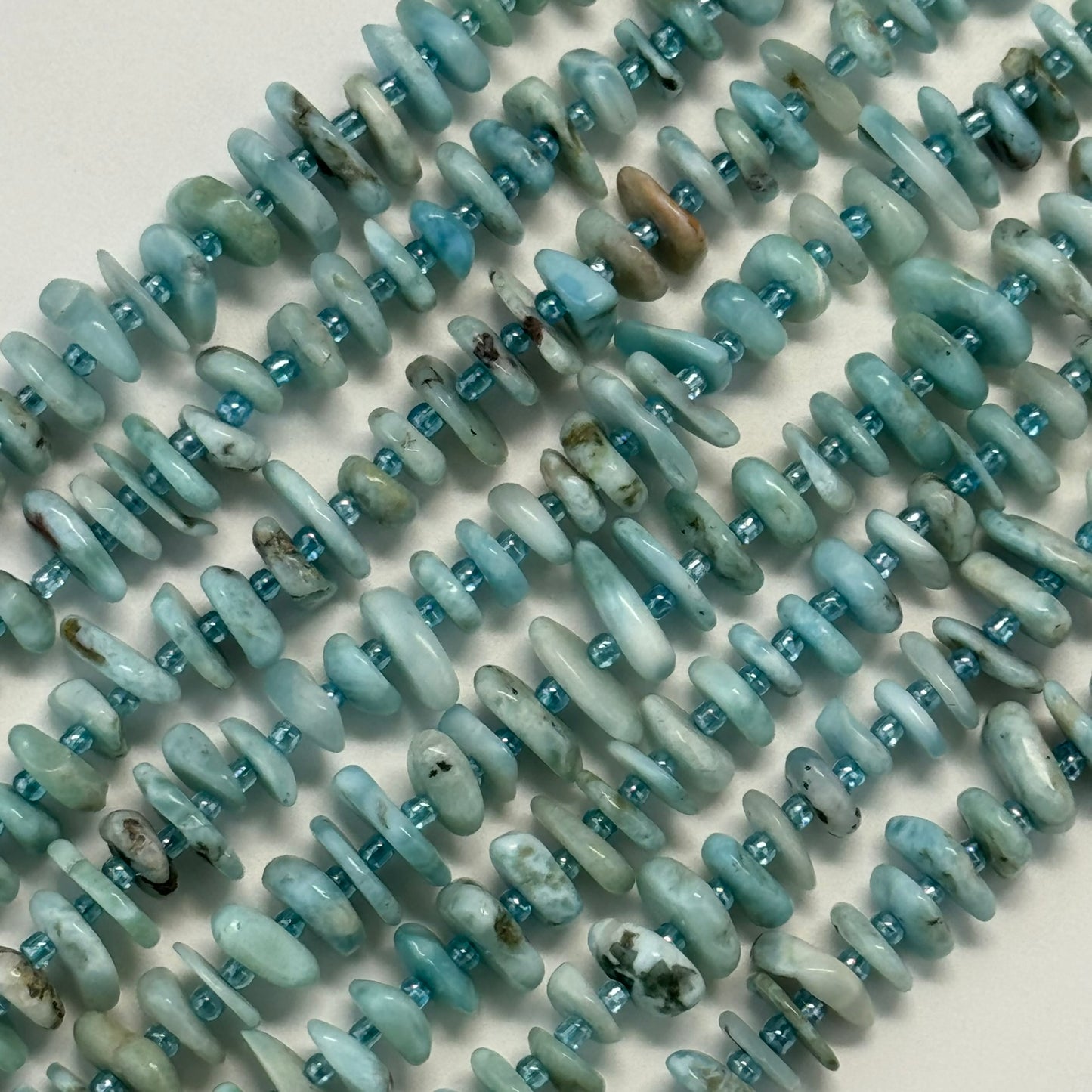 Larimar Disc Blade Polished Beads image 3
