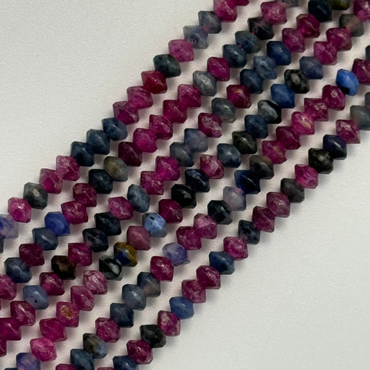 Ruby Sapphire Space Ship Precious Stone Beads - (AB Quality)