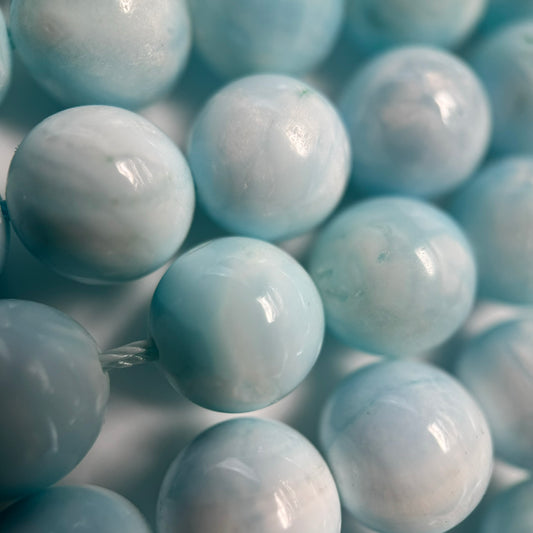 Hemimorphite Polished Round Beads