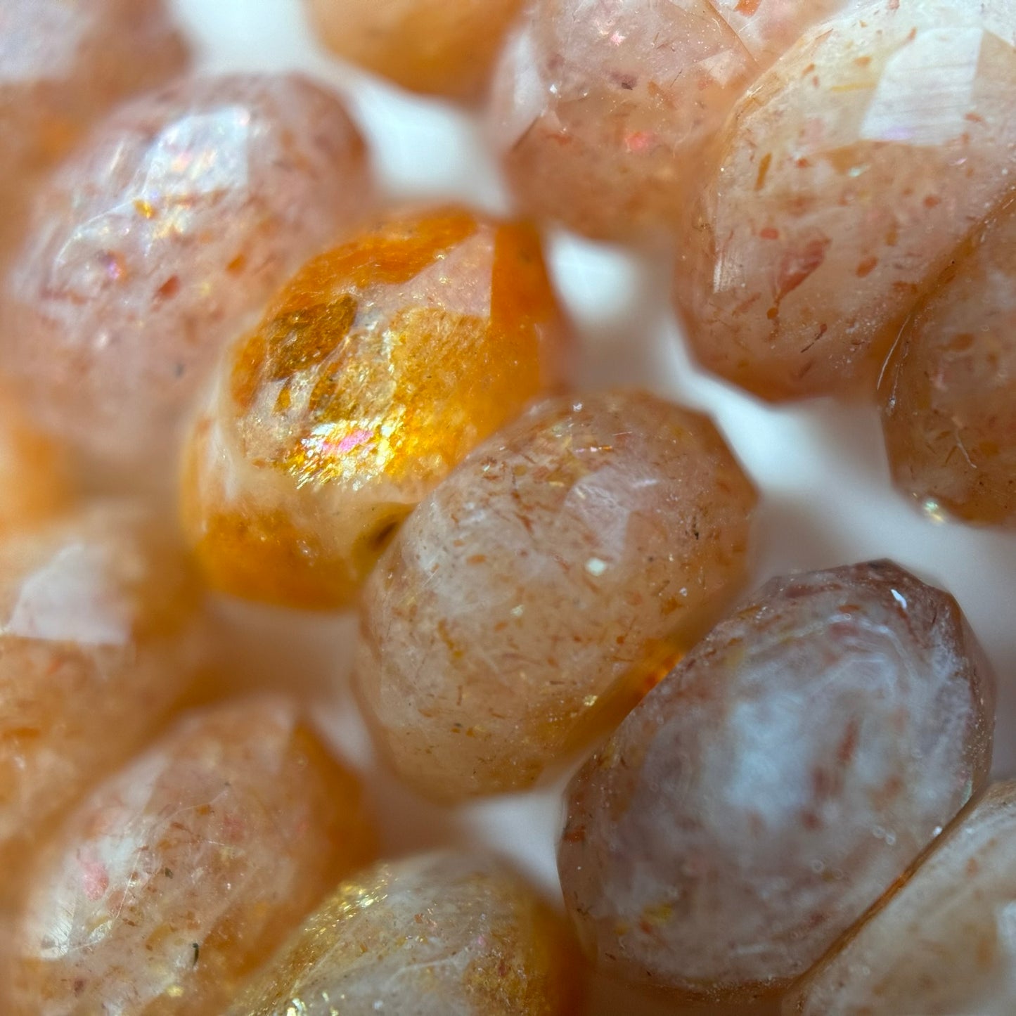 Sunstone Faceted Rondelle Beads (AA Quality) image 1