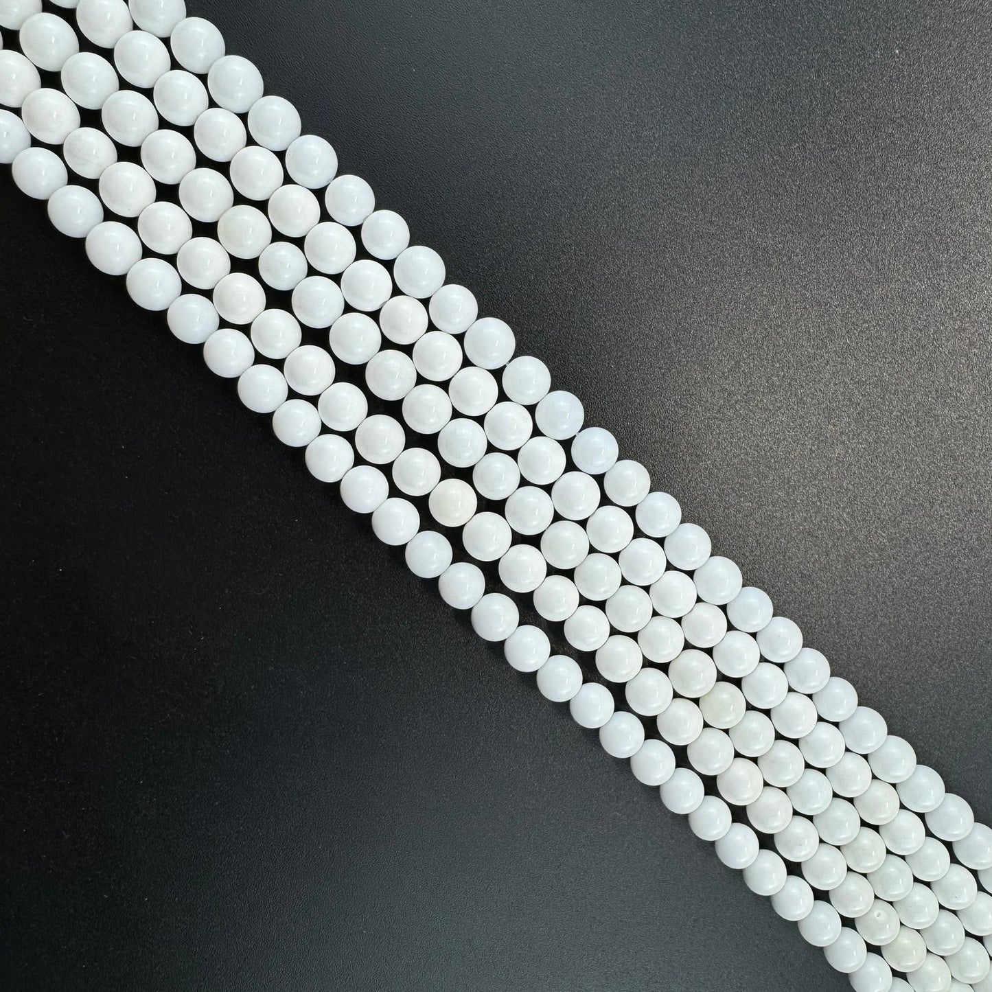 White Agate Polished Round Beads image 3