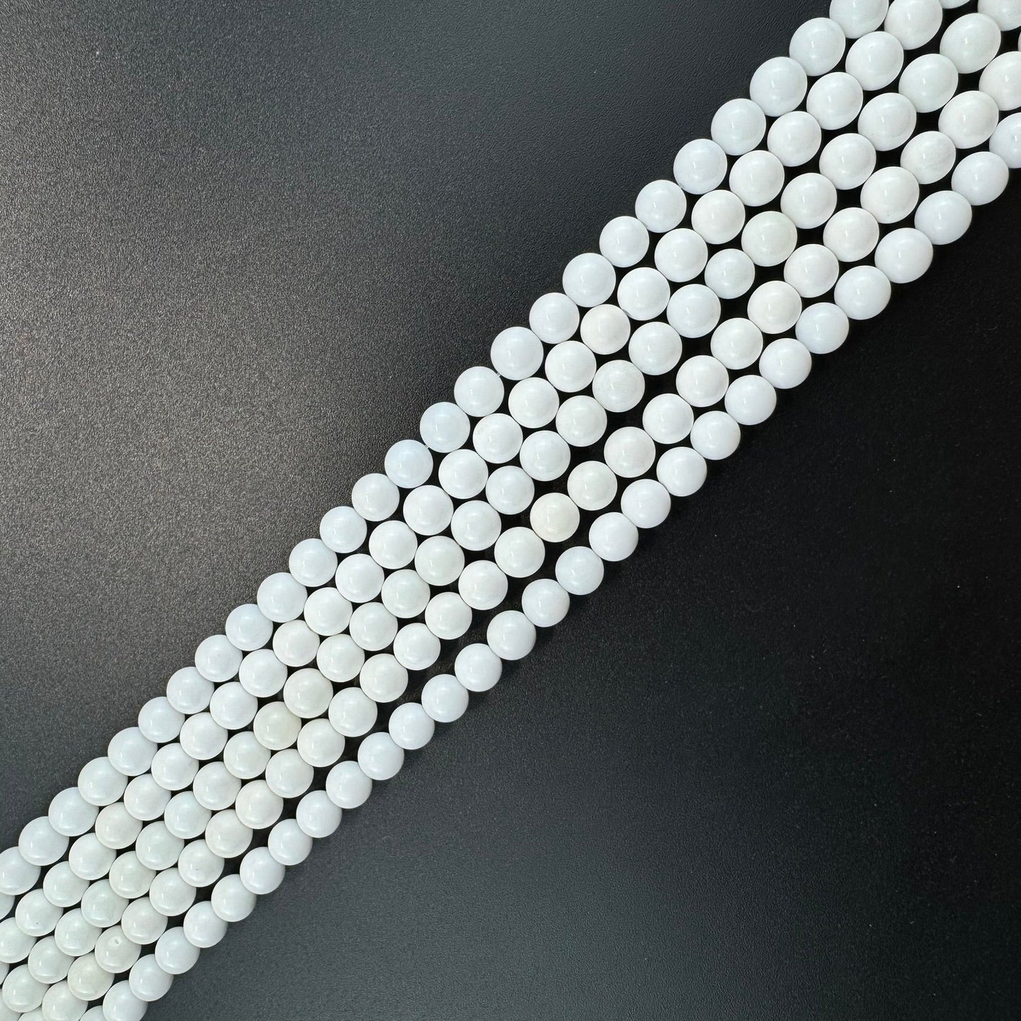 White Agate Polished Round Beads image 3