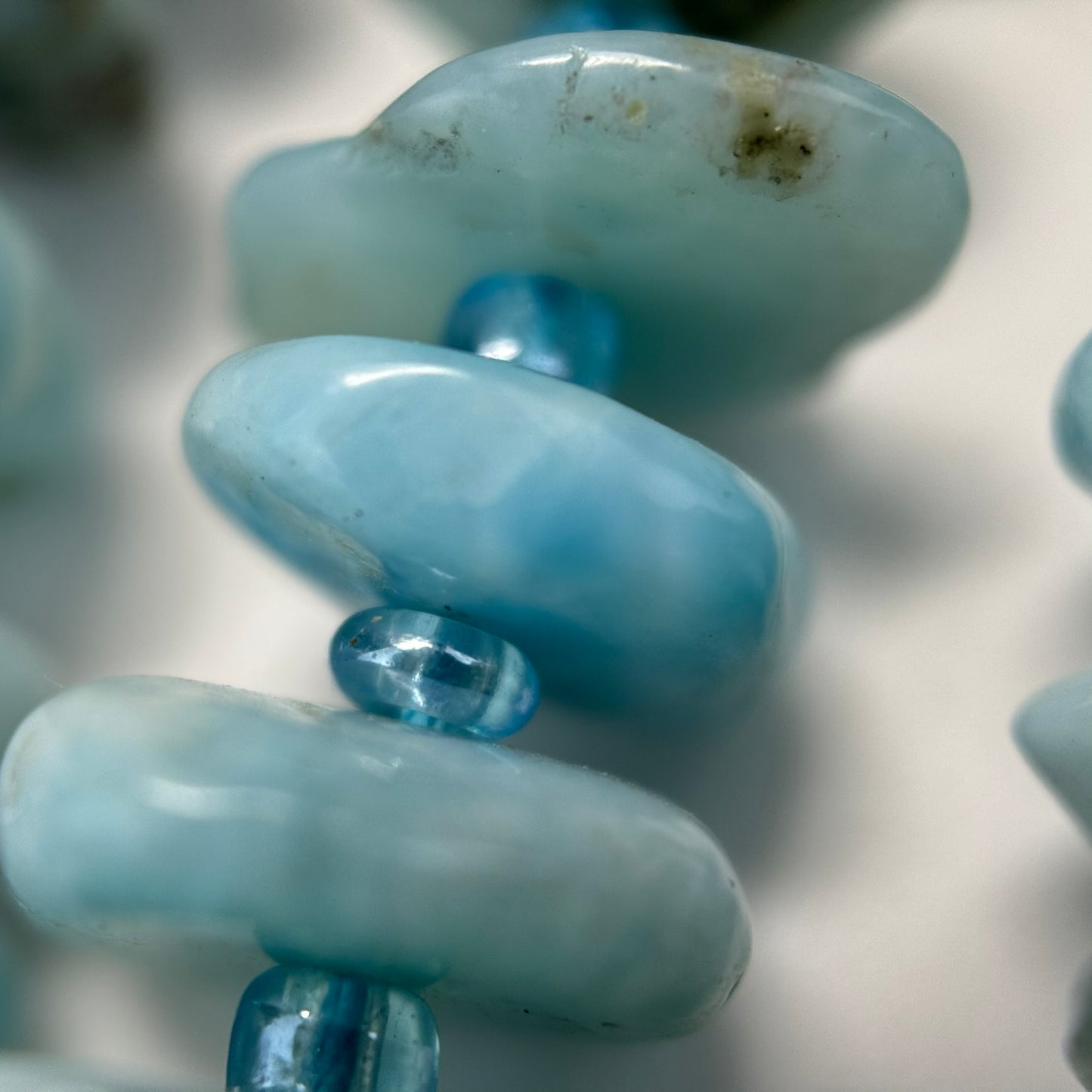 Larimar Disc Blade Polished Beads image 2