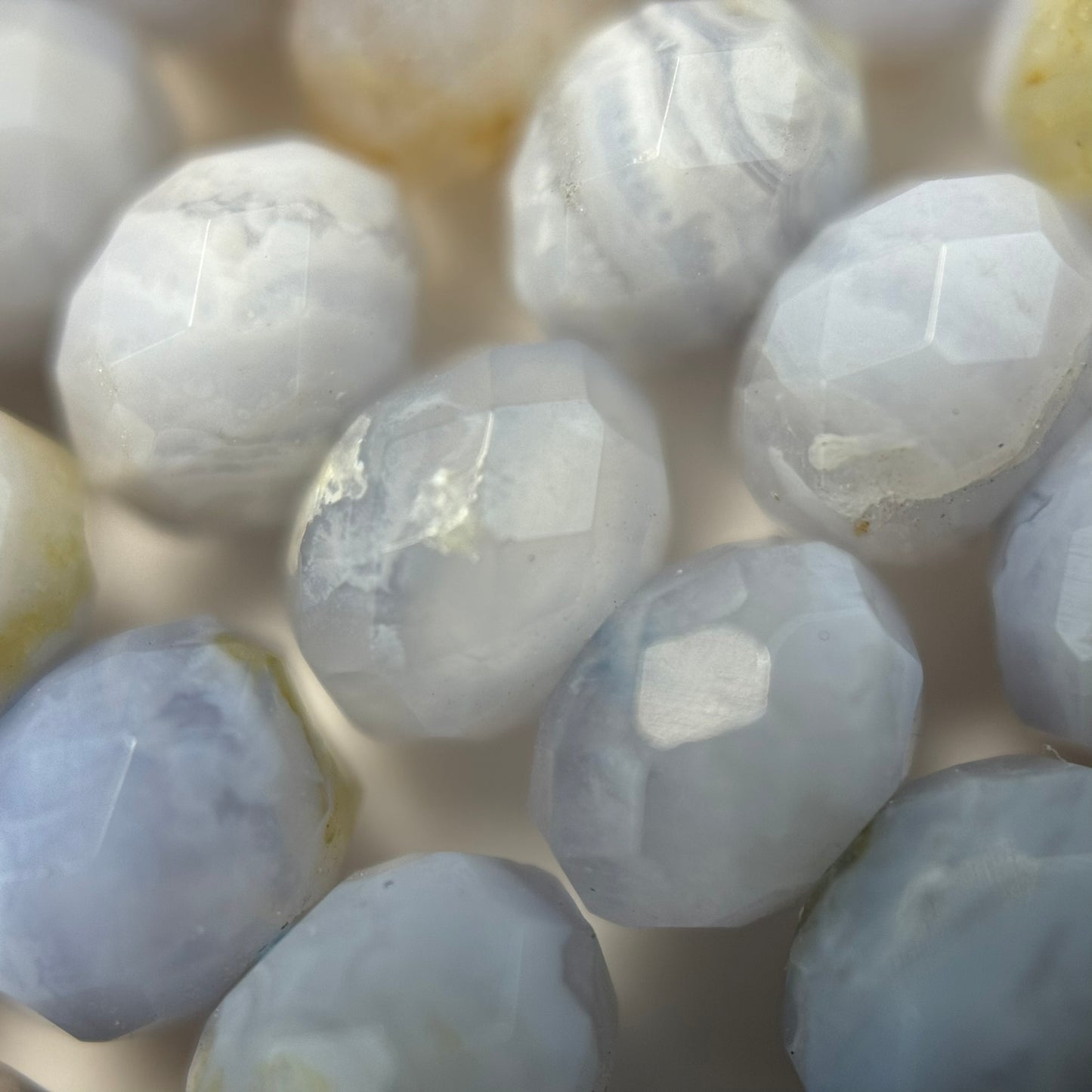 Blue Lace Agate Faceted Rondelle Beads image 9