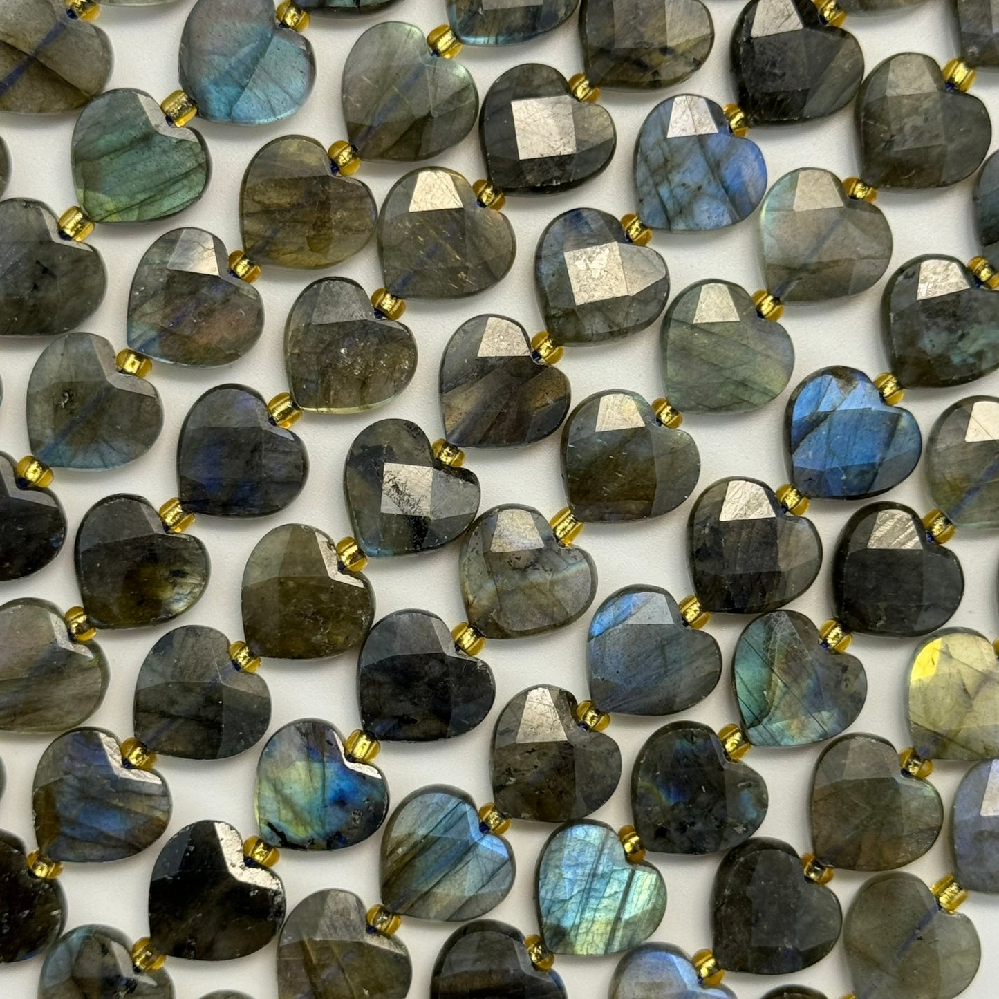 Labradorite Faceted Heart Shape Beads image 10