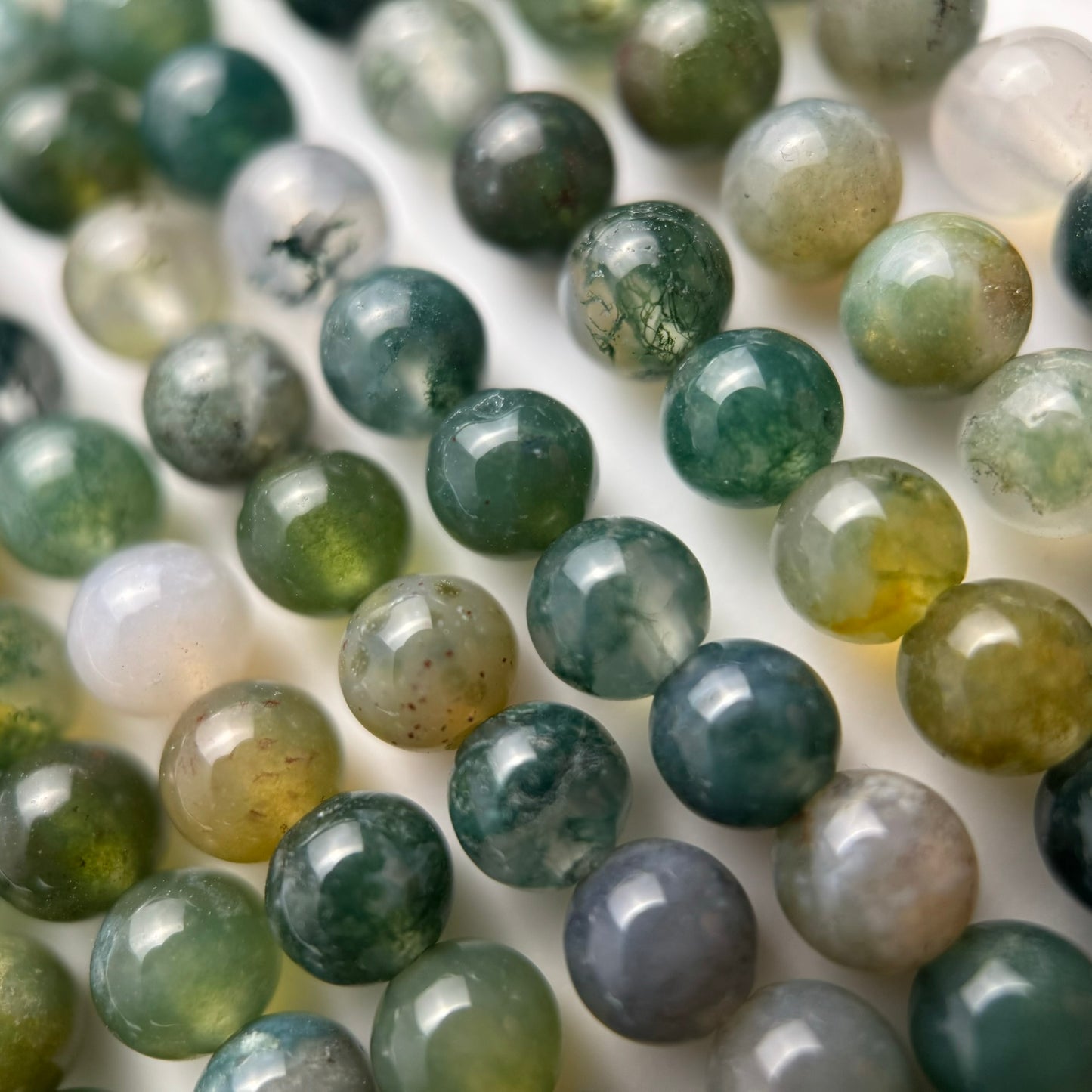 Moss Agate Polished Round Beads image 2